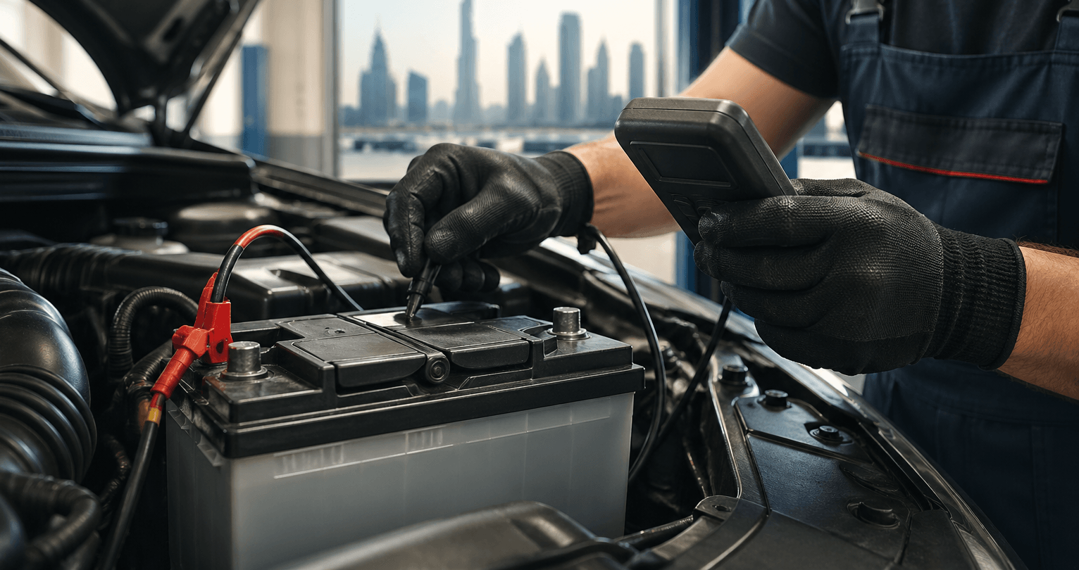 Battery change roadside service